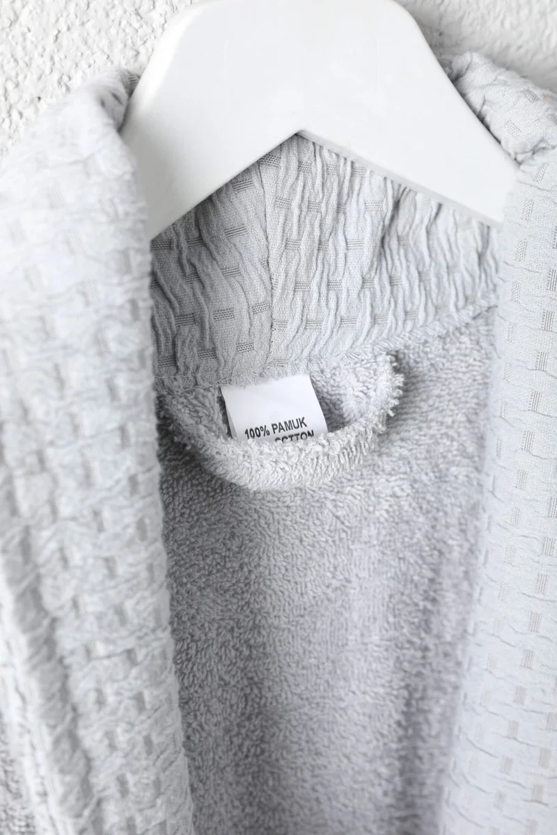 فافورا Tuwa Cotton XXL Size Single Bathrobe Set - Gray