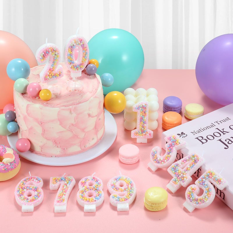 IDIJOLI Pastel Macaron 3rd Birthday Candle Sweet Pink Number 3 Candle Cake Topper Cupcake Decorations for Girls and Women Party Decor Anniversary Celebrations Supplies - Image 4