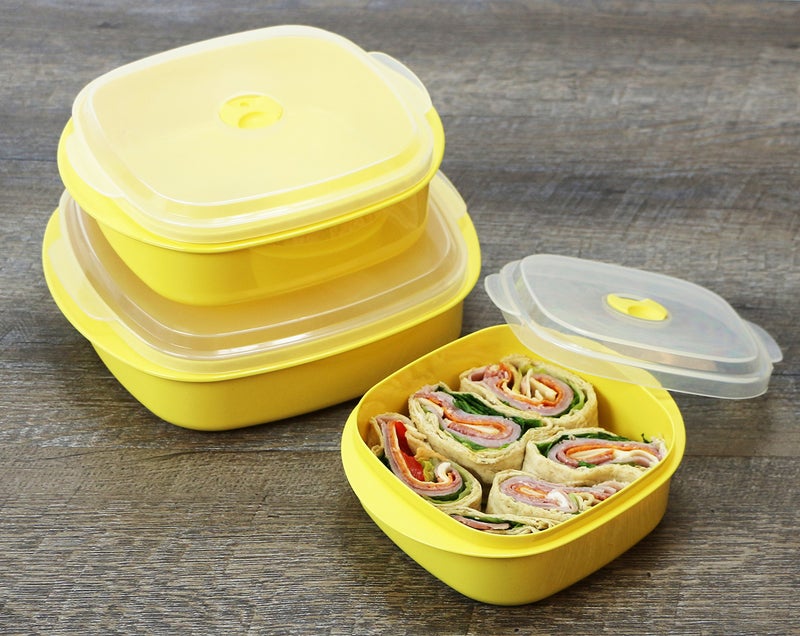 Reston Lloyd Calypso Basics by Reston Lloyd 6-Piece Microwave Cookware  Steamer and Storage Set  Lemon - Image 4