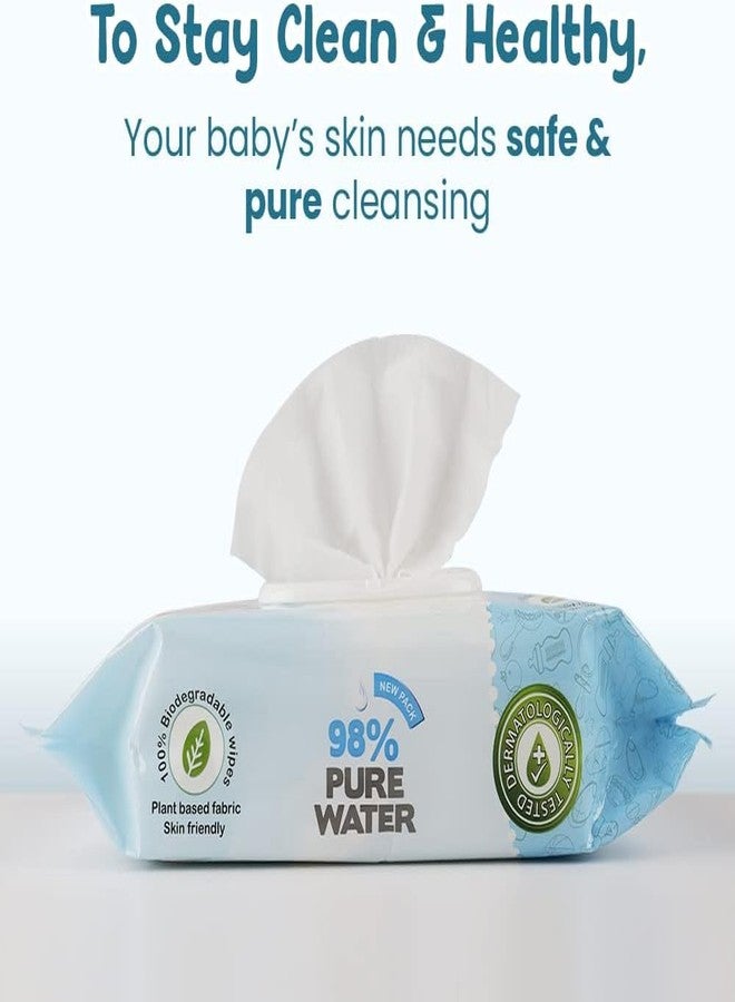 Aternal Baby Wet Wipes 100% Pure Cotton Wipes, 72 Count Water Wipes for Baby | Ultra Soft Wet Tissue | Unscented and Hypoallergenic Cleaning Wipes, Disposable Towels Baby Face Towels for All Skin, Pack of 2 - Image 4