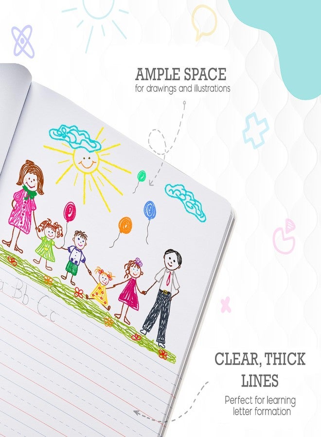 Manaloom Primary Composition Notebook K-2, Primary Journal Grades K 2, Preschool, 1st Grade, Kindergarten Notebooks, Primary Ruled - 9.75″ x 7.50″ - Sturrdy Covers - 100 Sheets - Assorted Colors - (2 Pack) - Image 3