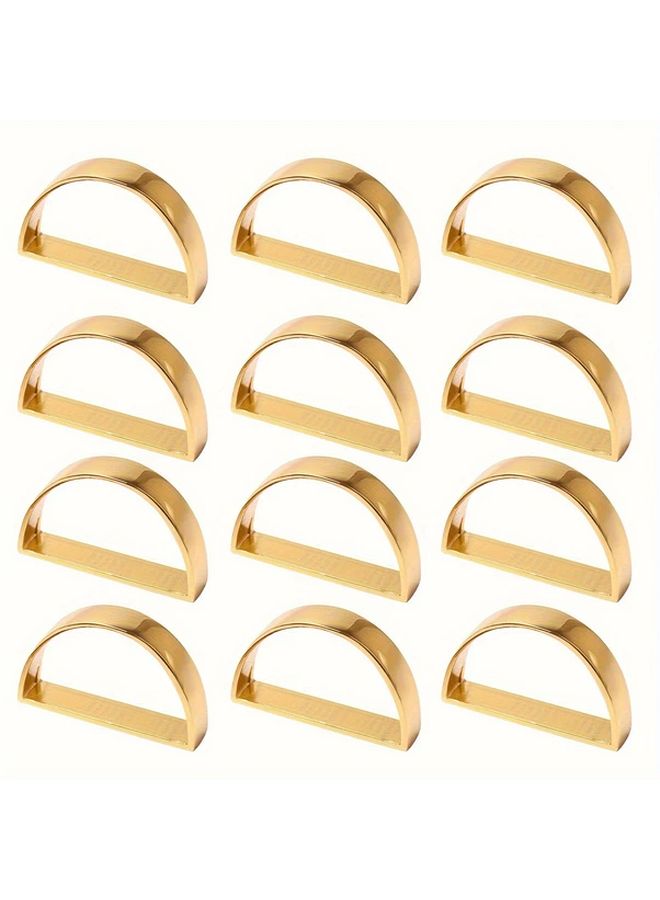 12pcs Golden Napkin Rings Cast Iron Polished Metal Christmas Dining Table Decor - Image 5