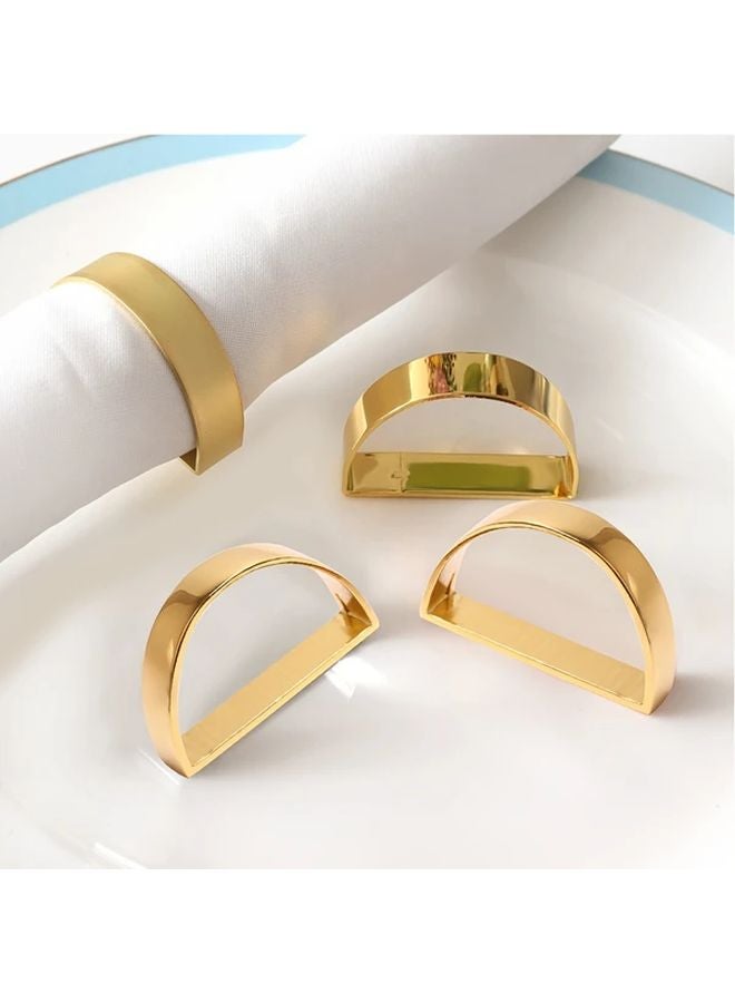 12pcs Golden Napkin Rings Cast Iron Polished Metal Christmas Dining Table Decor - Image 3