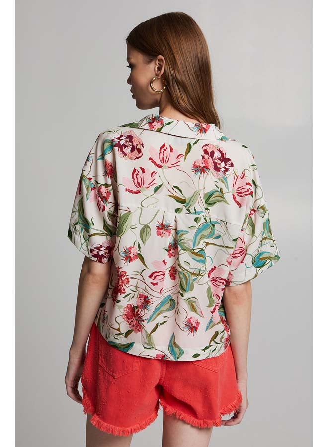BSB Floral blouse with collar - Image 4