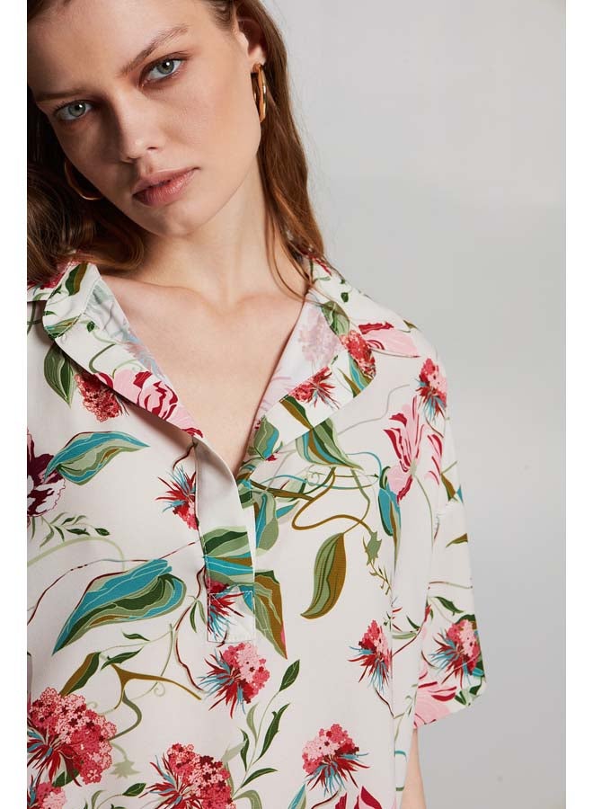 BSB Floral blouse with collar - Image 3
