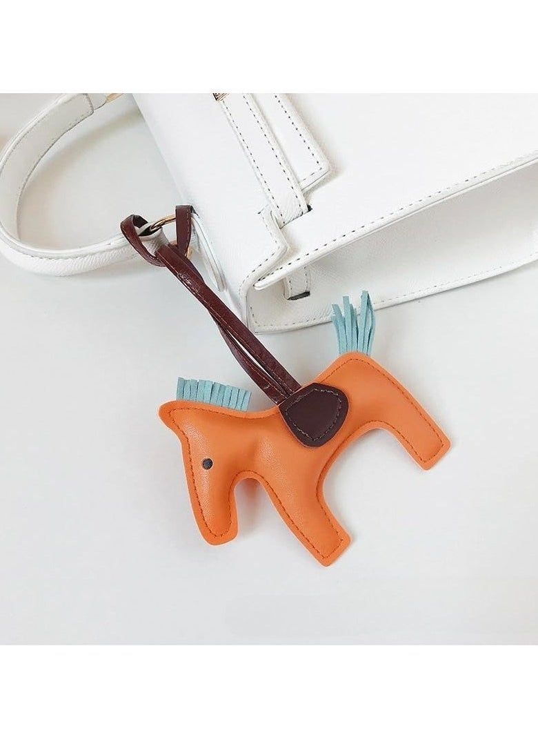 Arabest 5-Pack Leather Tassel Pony Keychain, Cute Bag Charms for Handbags and Key Rings  - Image 4