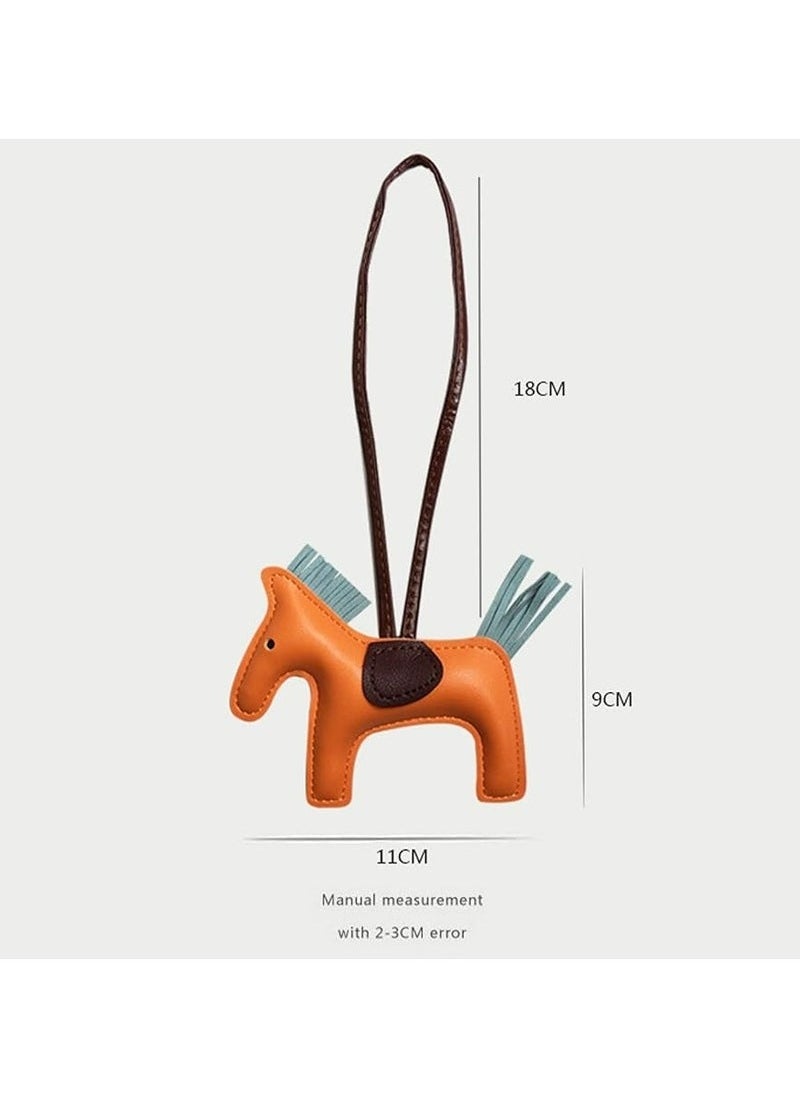 Arabest 5-Pack Leather Tassel Pony Keychain, Cute Bag Charms for Handbags and Key Rings  - Image 2