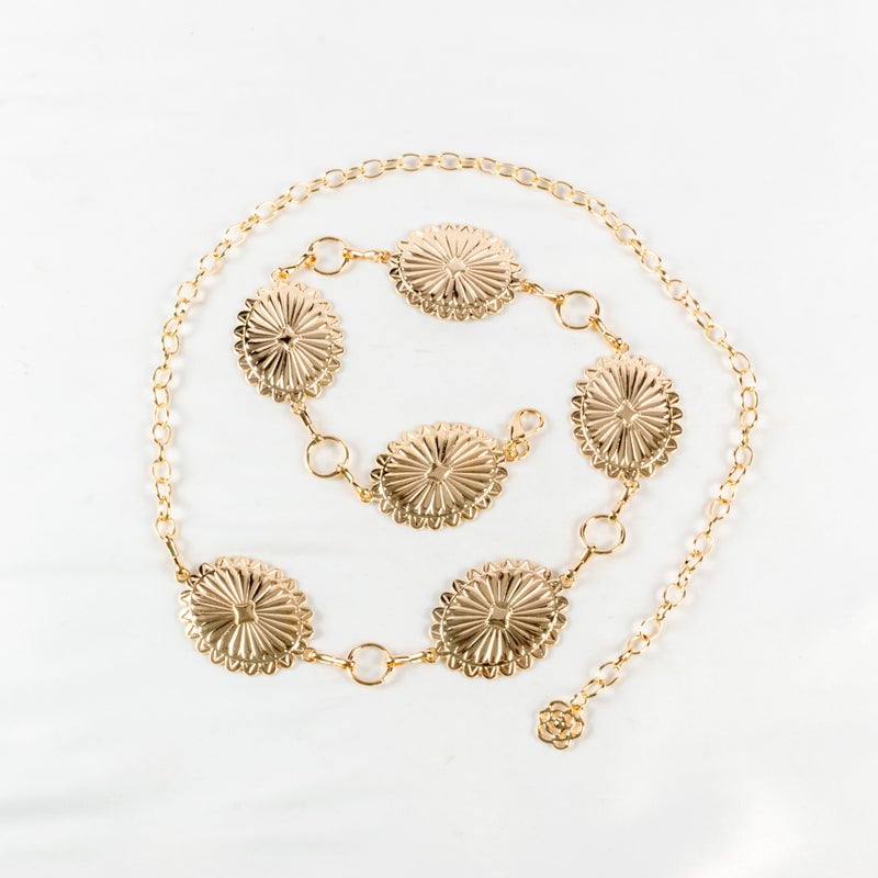 ذا بلاك بيرل اكسسوريز حزام معدن حريمي ذهبي - Image 1