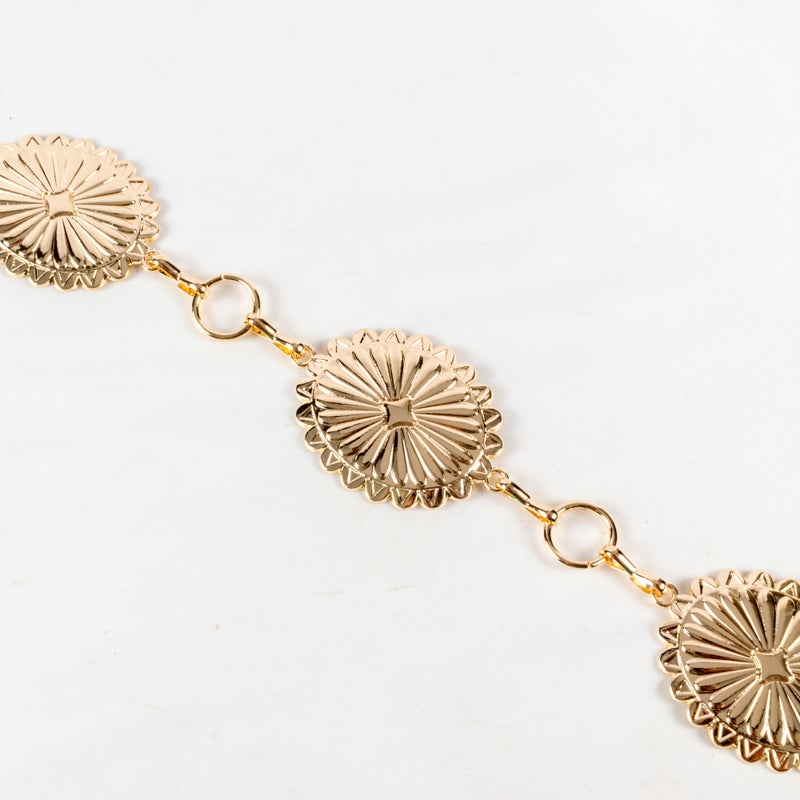 ذا بلاك بيرل اكسسوريز حزام معدن حريمي ذهبي - Image 3