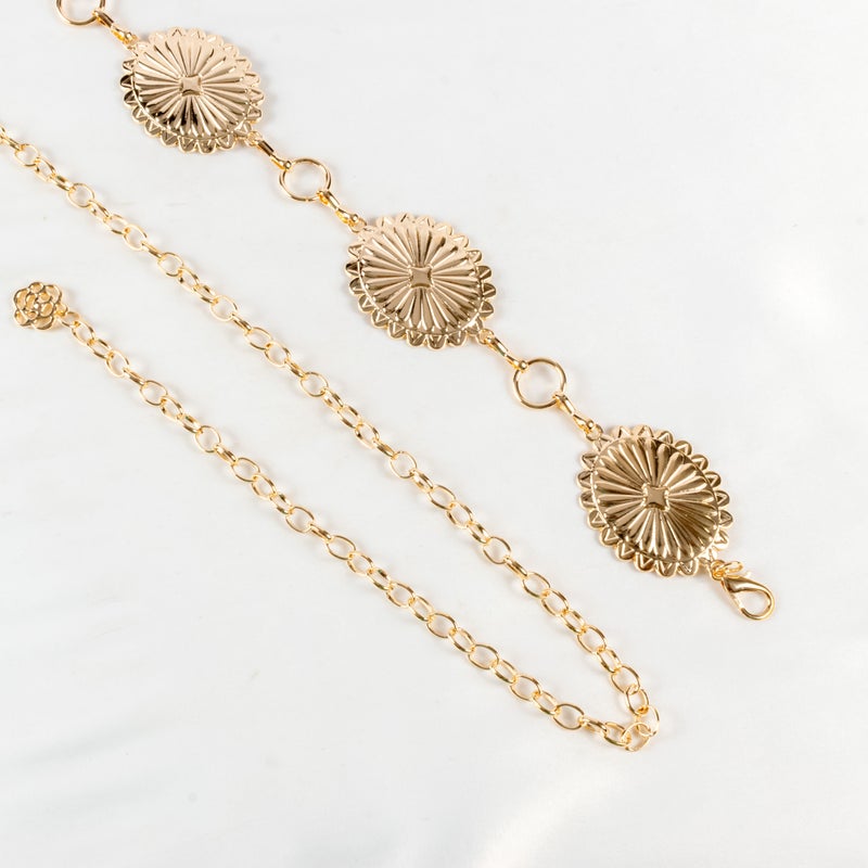 ذا بلاك بيرل اكسسوريز حزام معدن حريمي ذهبي - Image 2