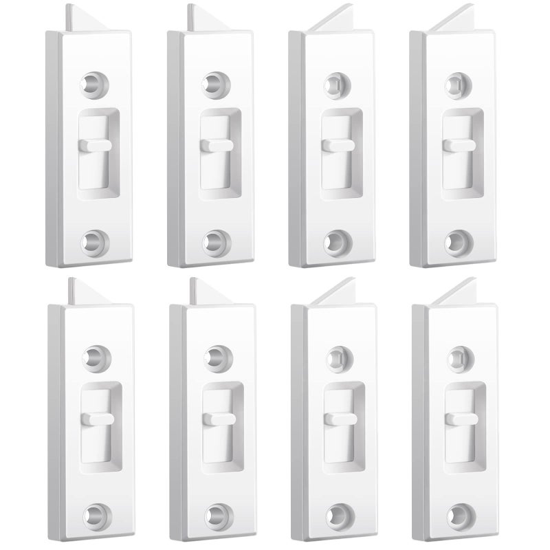 Honoson Window Latch Locks Window Parts and Hardware Tilt Latch Plastic Construction, Spring Loaded, 2 Inch Hole Center Spacing Sliding Lock Replacement(8 Pieces) - Image 1