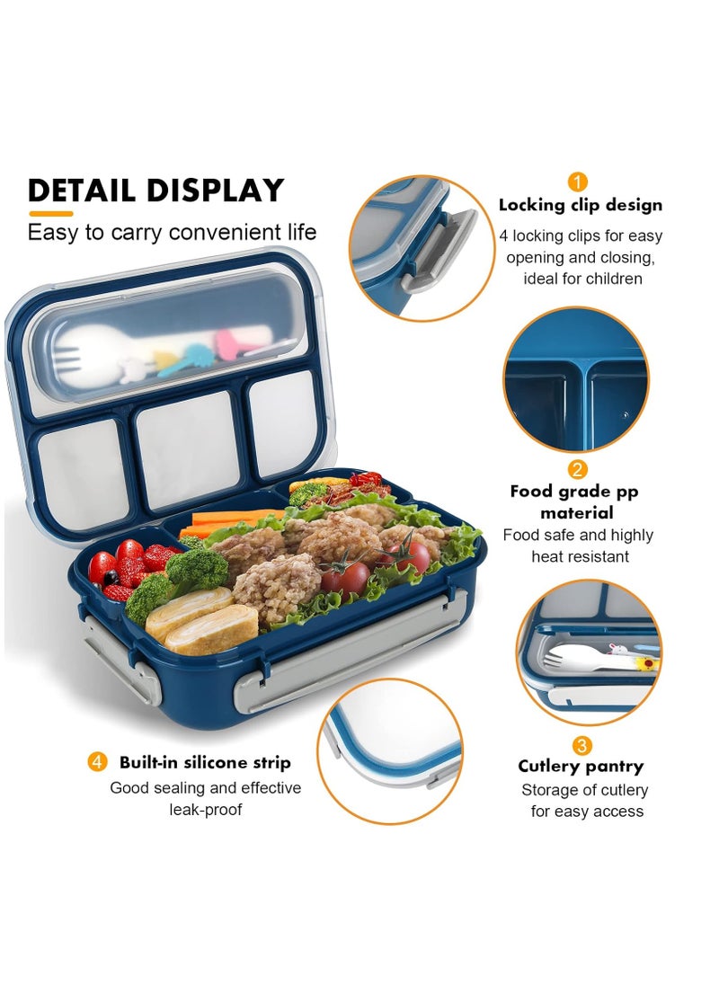 Generic 1300ml Bento Box Adult Lunch Box Lunch Containers for Kids Girls Boys with 4 Compartments  - Image 3