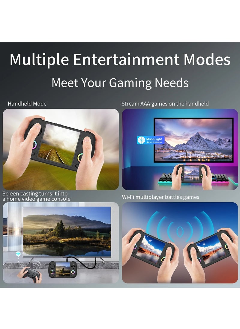 ANBERNIC  - RG CubeXX Retro Handheld Game Console 3.95 Inch IPS Screen Linux System Built In 128G TF Card 5056 Games Support HDMI TV Output 5G WiFi Bluetooth 4.2 (Black) - Image 1