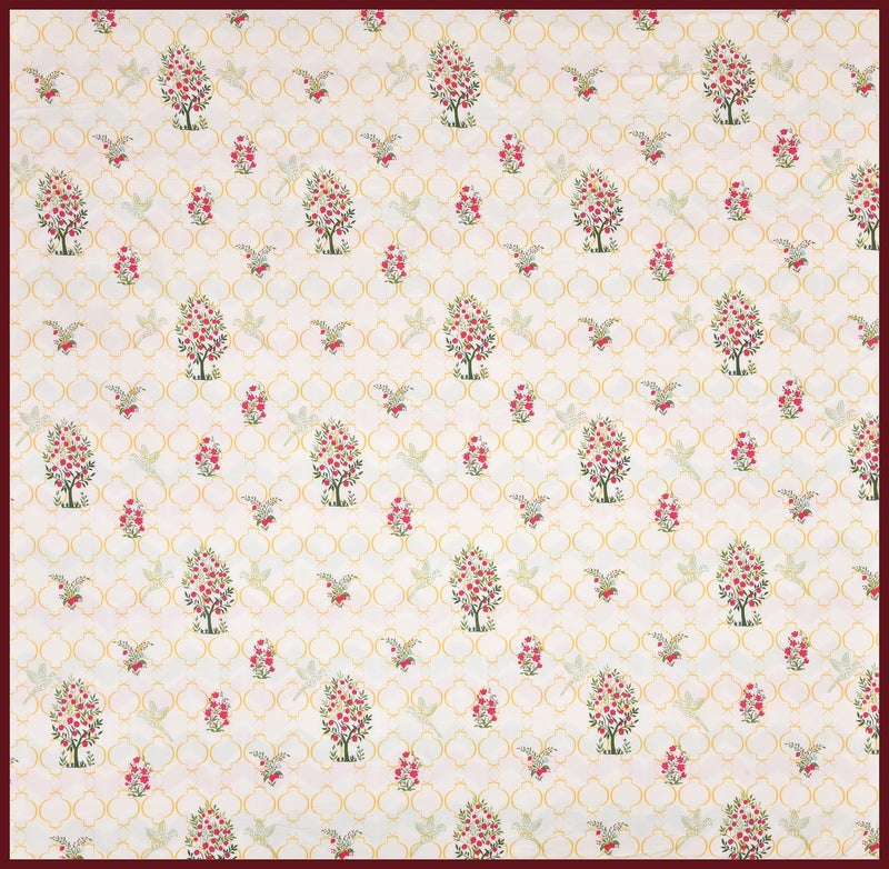 haus & kinder Cotton Dohar for Double Bed Queen Size | Lightweight Summer Blanket AC Dohar | Soft Reversible Cotton Blanket for Bed | The Ruby Tree | 84 x 88 Inches | 144 TC - Image 5