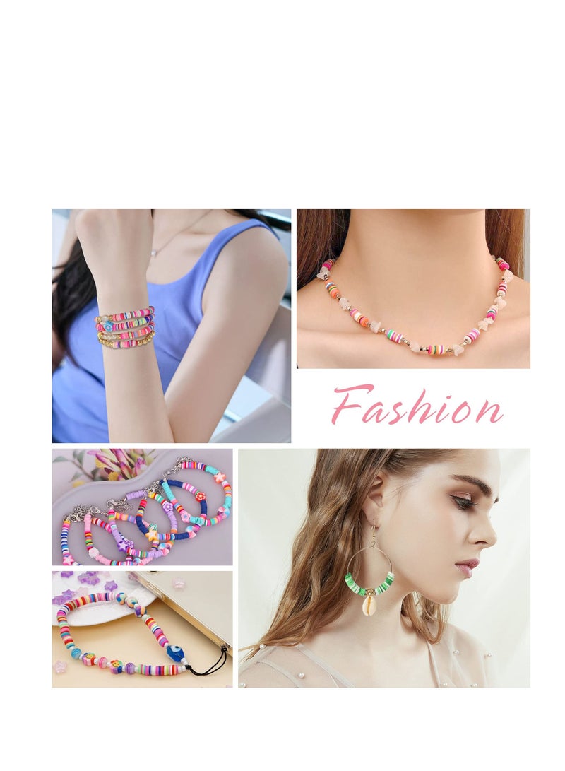 SYOSI Clay Beads, Round Handmade Heishi Beads, 2100 Pcs Polymer Flat Beads, Beads for Jewelry Making, for Necklace Jewelry Bracelet Earring Pendant and Anklet Craft Making DIY Craft Kit Macaron - Image 3