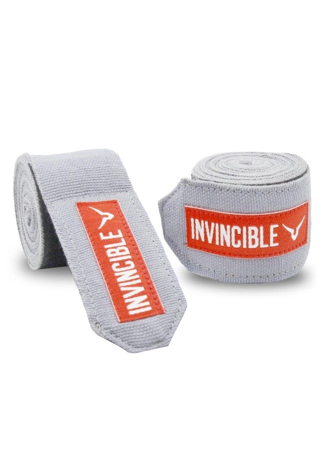 INVINCIBLE Nylon Mexican Style Semi-Stretch Hand Wraps (Grey, 4.5 Meter) - Image 1