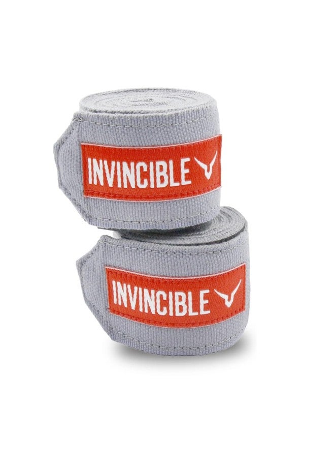 INVINCIBLE Nylon Mexican Style Semi-Stretch Hand Wraps (Grey, 4.5 Meter) - Image 3