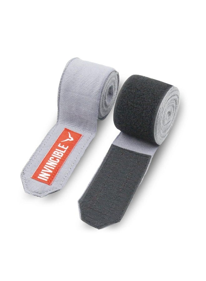 INVINCIBLE Nylon Mexican Style Semi-Stretch Hand Wraps (Grey, 4.5 Meter) - Image 2