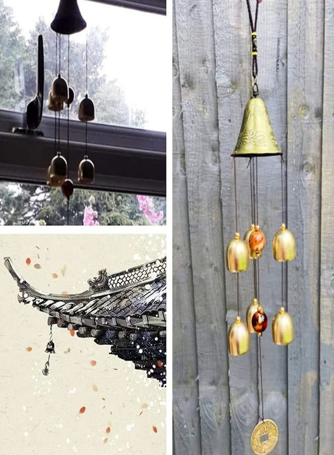 Acxico 1Pcs 6 Copper Bells Outdoor Metal Wind Chimes Yard Garden Hanging Ornament Decor 50cm - Image 5