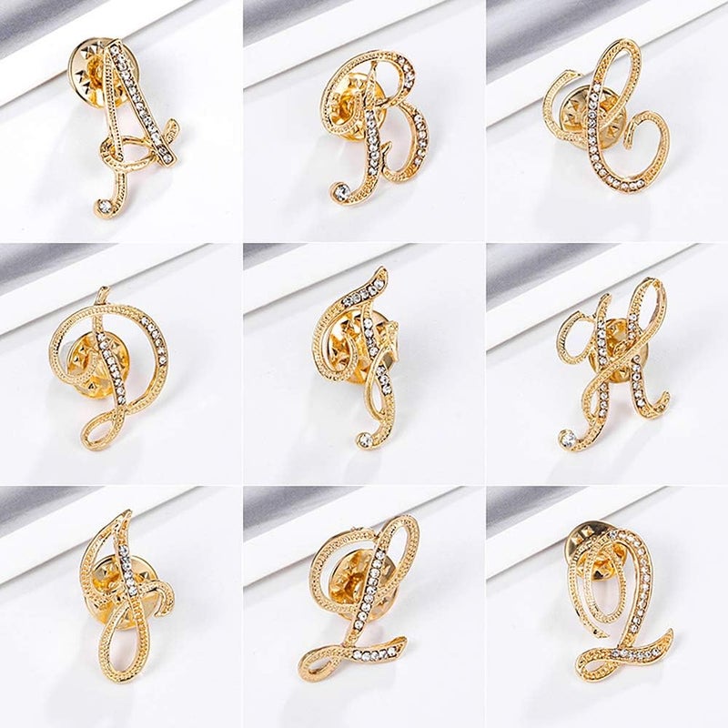 ETHOON Initial Letter Brooch Pin Small Lapel Pin Tie Tack Name Personalized Gifts for Women Men Gold A-Z - Image 5