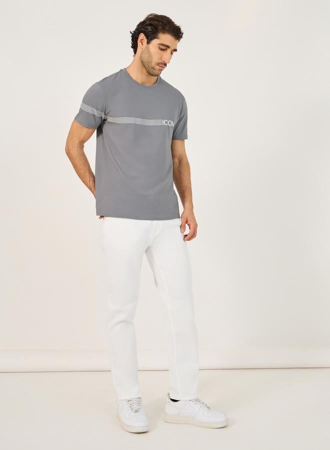 Styli Striped Minimal Print Regular Fit T-Shirt - Image 2