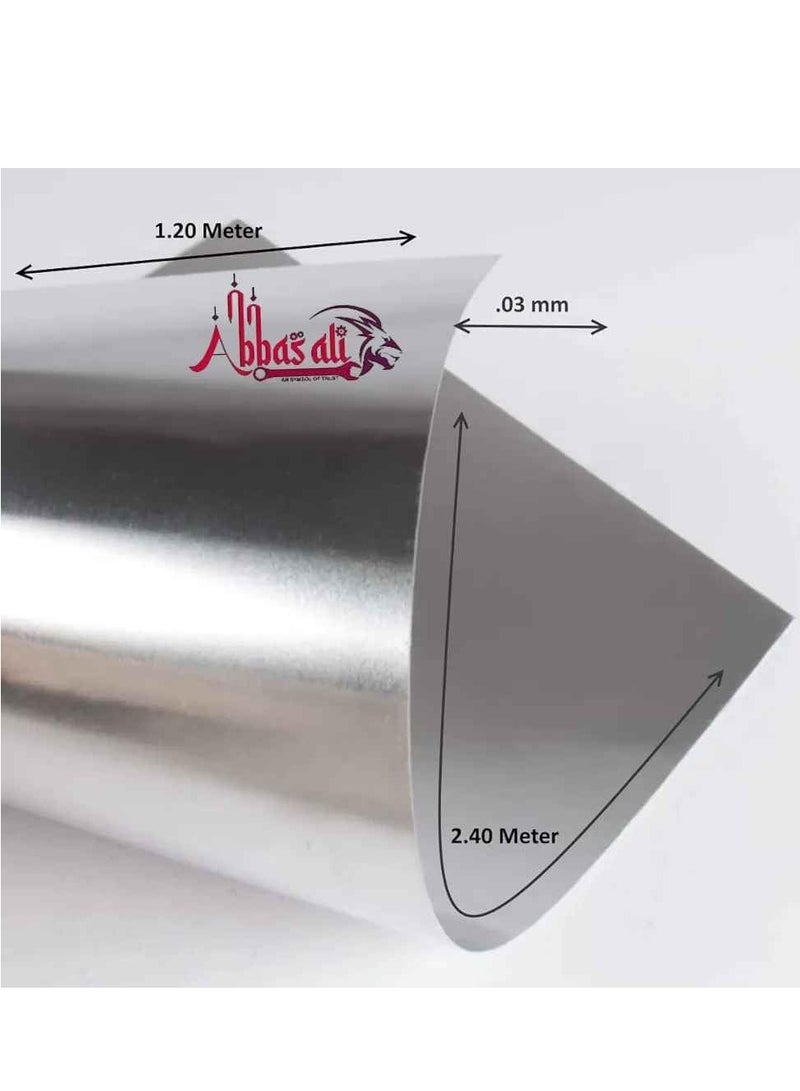 ABBASALI Aluminium Sheet 1.20 Meter X 2.40 Meter X 0.03mm Thikness DIY Aluminium Material For Multi Purpose Use With Snip Cutter, Measuring Tape & Gloves - Image 2