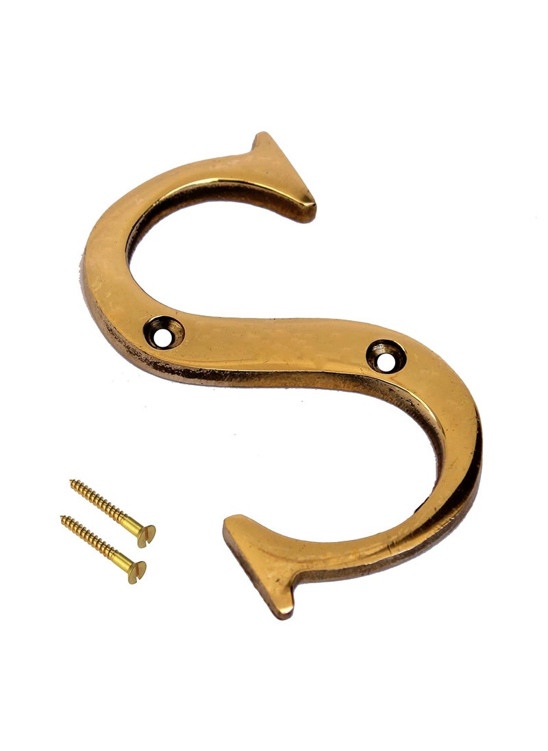 ESPLANADE eSplanade Brass House Hotel Door Name Alphabets Wall Door Plaque Letter Alphabet 3 Inches Golden S Alphabet  - Image 4