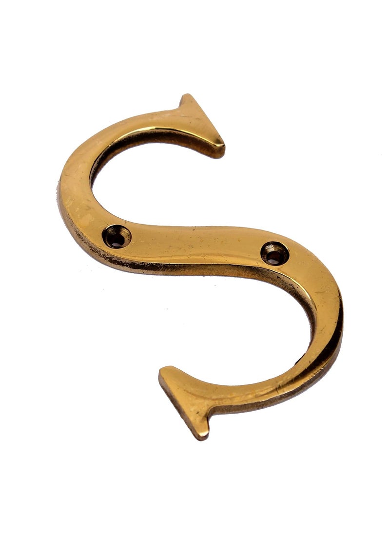 ESPLANADE eSplanade Brass House Hotel Door Name Alphabets Wall Door Plaque Letter Alphabet 3 Inches Golden S Alphabet  - Image 3