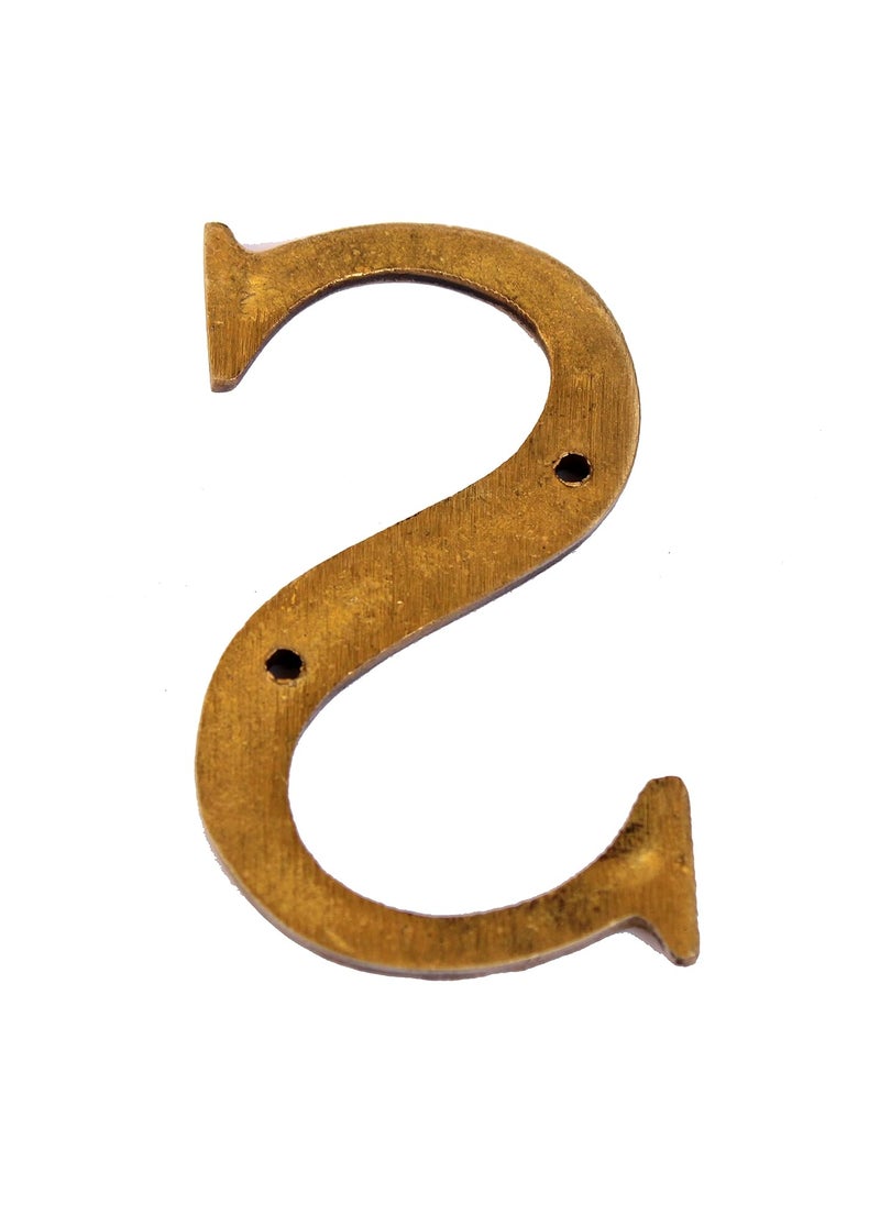 ESPLANADE eSplanade Brass House Hotel Door Name Alphabets Wall Door Plaque Letter Alphabet 3 Inches Golden S Alphabet  - Image 5
