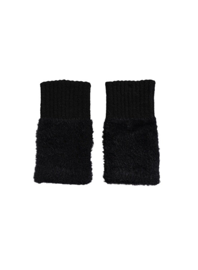 قفازات شتوية دافئة بنصف أصابع، قفازات ناعمة بدون أصابع لتدفئة المعصم، قفازات محبوكة مطاطية للجنسين - Image 2