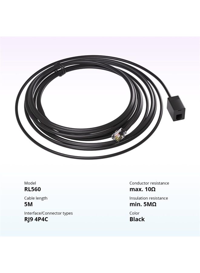 SONOFF RL560 Temperature and Humidity Sensor Extension Cable, Length (5M), Works THS01, DS18B20 and MS01 Temperature and Humidity sensors, RJ9 4P4C Interface - Image 4