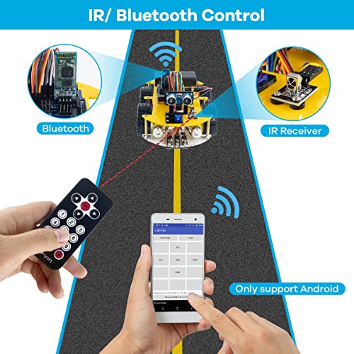 LAFVIN Smart Robot Car Kit Include Ultrasonic Sensor,R3 Board Compatible with Arduino IDE with Tutorial - Image 3