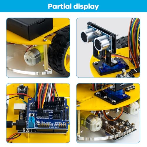 LAFVIN Smart Robot Car Kit Include Ultrasonic Sensor,R3 Board Compatible with Arduino IDE with Tutorial - Image 5