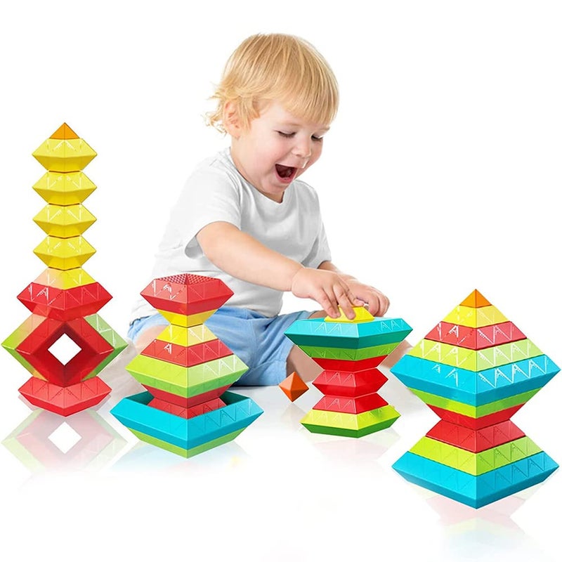 Montessori Toys for 1-5 Years Old, 30Pcs Building Blocks STEM Toy