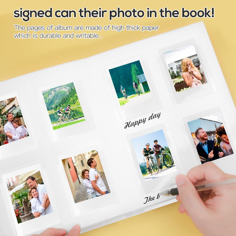 Ruibytree 128 Pockets Photo Album with Writing Space  Front Window  Photo Albums 3 Inch Compatible with Fujifilm Instax Mini 12 11 9 8 7+ 99 40  for Polaroid 300 Instant Camera K-pop Photocards (White) - Image 2
