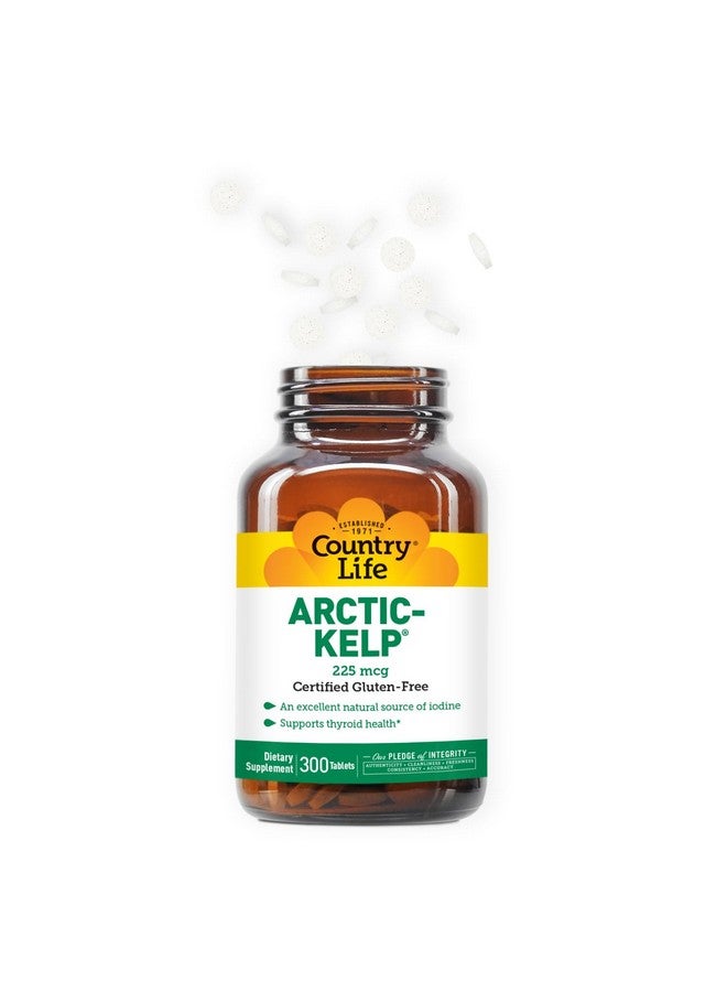Country Life Arctic-Kelp - Natural Iodine Supplement for Thyroid and Immune Support - Vegan, Gluten-Free, 225 mcg - Ideal for Thyroid Health, Hypothyroidism, and Adrenal Support, 300 Tablets - Image 4