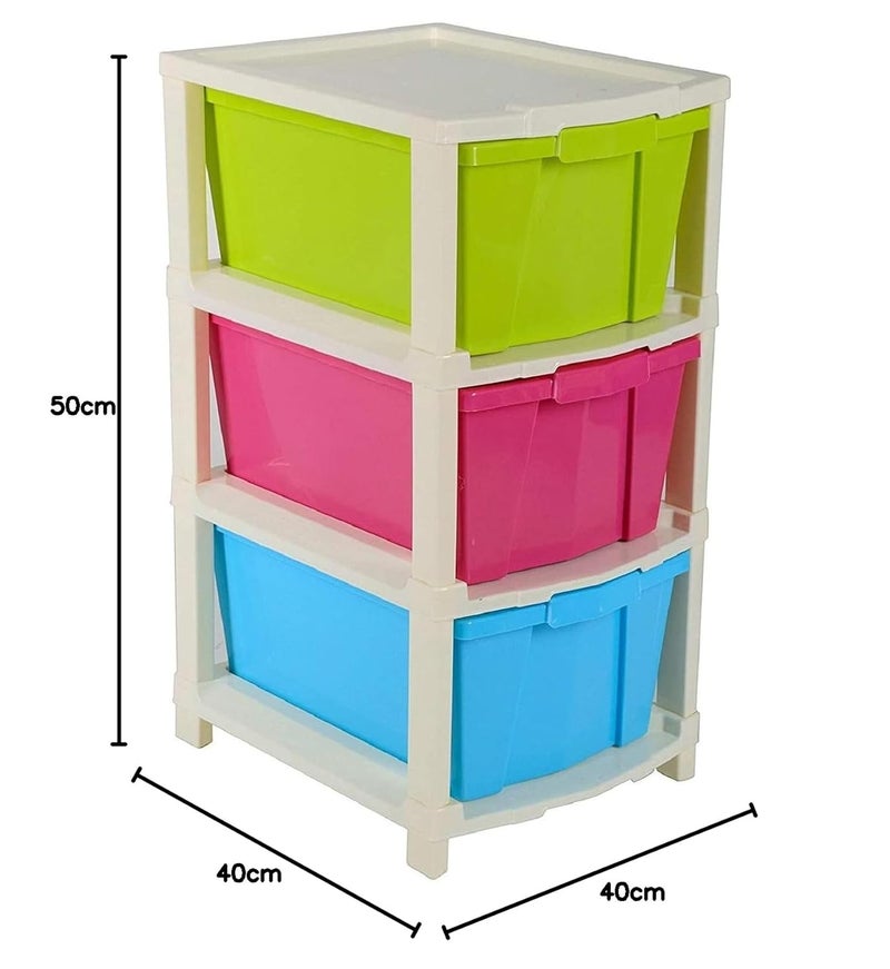 Swami Enterprise 3 Layer Plastic Modular Drawer System Large Stomo Multi Purpose chest of Drawer Organizer for Home Office Hospital Parlour and School Foldable drawer 3 LAYER - Image 3