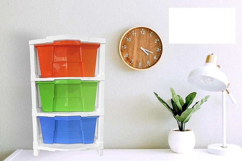 Swami Enterprise 3 Layer Plastic Modular Drawer System Large Stomo Multi Purpose chest of Drawer Organizer for Home Office Hospital Parlour and School Foldable drawer 3 LAYER - Image 2