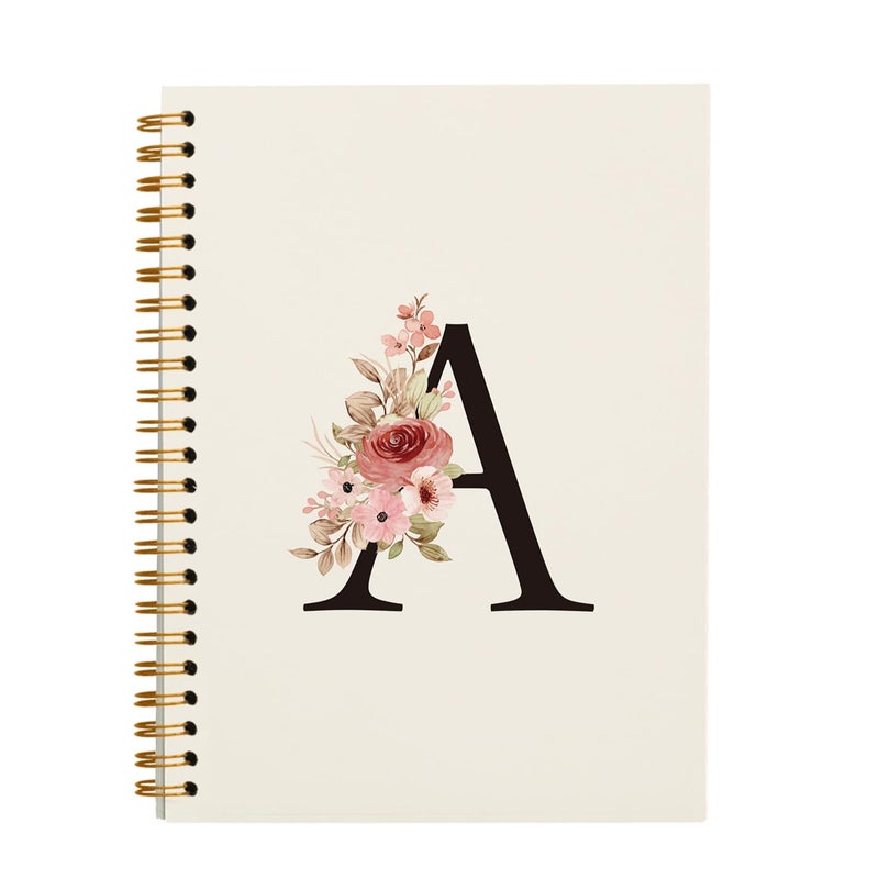 OXW Personalized Custom Initial A Notebook Journal, Customized Gifts for Women Teen Girls Coworkers Friends, Personalized Monogrammed Gifts for Women, Cute Girly Gifts for Teenage Girls(5.5'' X 8.3'') - Image 1