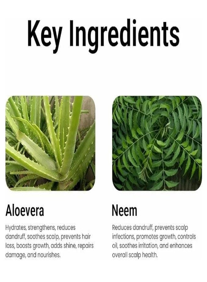 Neonix Natural Neem & Aloe Vera Shampoo for Soft, Shine, Smooth, Damage Repair, Dandruff, Frizz Control, and Hydrated Hair | All-Natural, Gentle, and Safe for All Hair Types- 1 LTR - Image 3