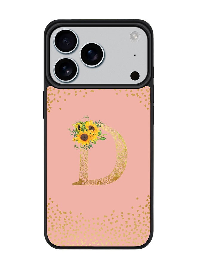 Stylizedd iPhone 17 Pro Case, [Compatible with MagSafe] Slim Magnetic cover Phone Case iPhone 17 Pro -Custom Floral Monogram - D  (Rose Pink ) - Image 1