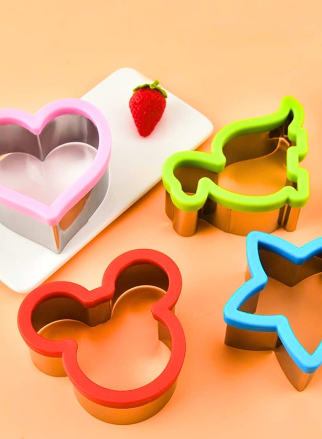 Chase Up 12Pcs Stainless Steel Sandwich Cookie Cutters Set Mini Vegetable Fruit Cutters Food Grade Cookie Cutter Mold for Kids Food Decoration Tools for Kitchen - Image 3