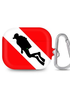 StylePods Case for Airpods 3rd Gen Case With Anti-Lost Keychain - Diver Flag