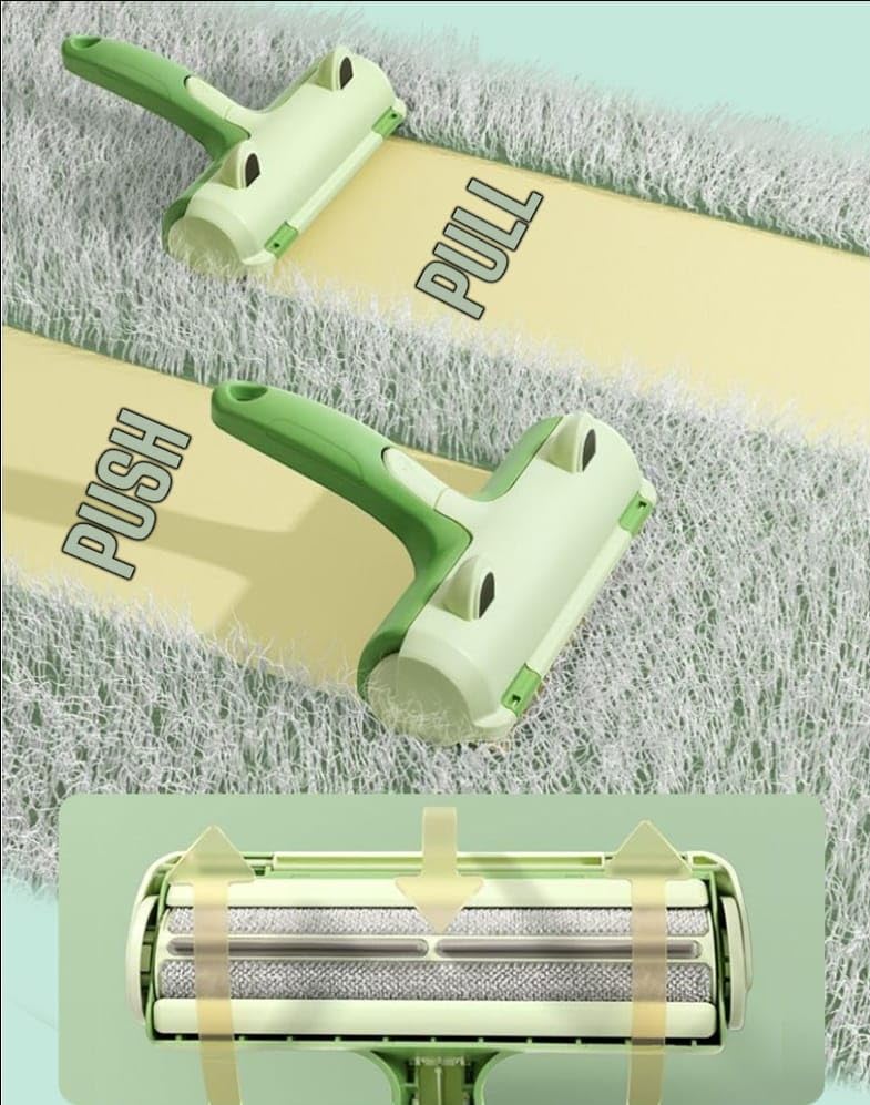 RIANZ Reuseable Hair Remover - Pet Hair Roller for Couch, Furniture, Carpet and Bedding, Portable Lint Rollers - Perfect Dog/Cat Fur Remover Tool (Green Brush) - Image 3