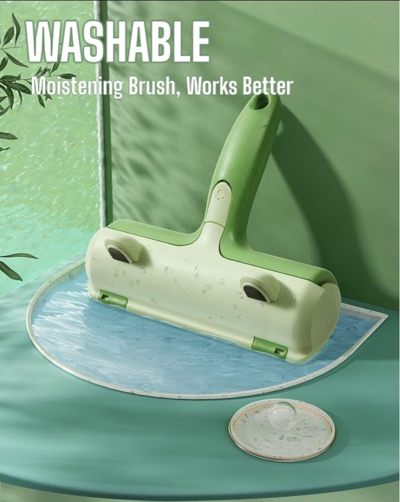 RIANZ Reuseable Hair Remover - Pet Hair Roller for Couch, Furniture, Carpet and Bedding, Portable Lint Rollers - Perfect Dog/Cat Fur Remover Tool (Green Brush) - Image 4