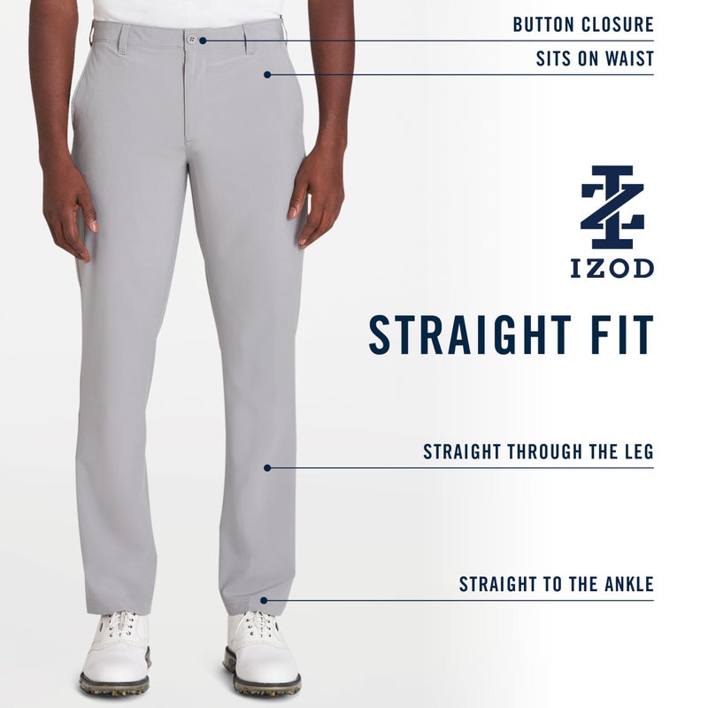 IZOD Mens Golf Swingflex Straight-fit Flat-front Casual Pants, Cinderblock, 36W X 30L US - Image 4