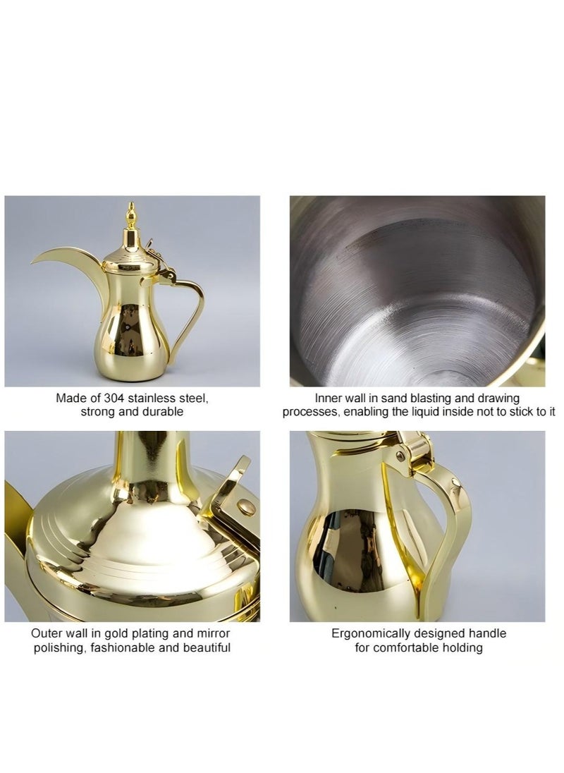 Beautiful - Stainless Steel Arabic Coffee Pot, Middle Eastern Series Gold Coffee Pot - Image 1