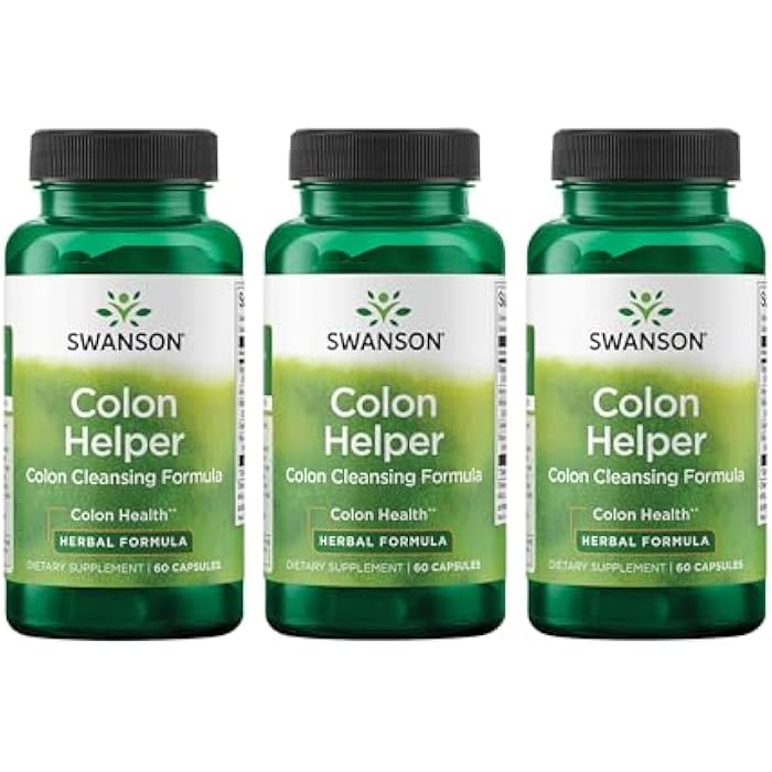 Swanson Colon Helper - Promotes Digestive Health Using Vervain, Goldenseal Root, Slippery Elm Bark & More - Herbal Supplement Aiding Healthy Eliminations - (60 Capsules) (3 Pack) - Image 1