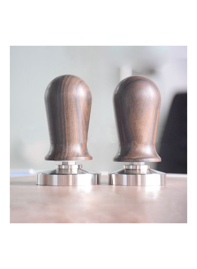 NIBEMINENT Wooden Coffee Tamper Brown/Silver 100x42x53centimeter - Image 4