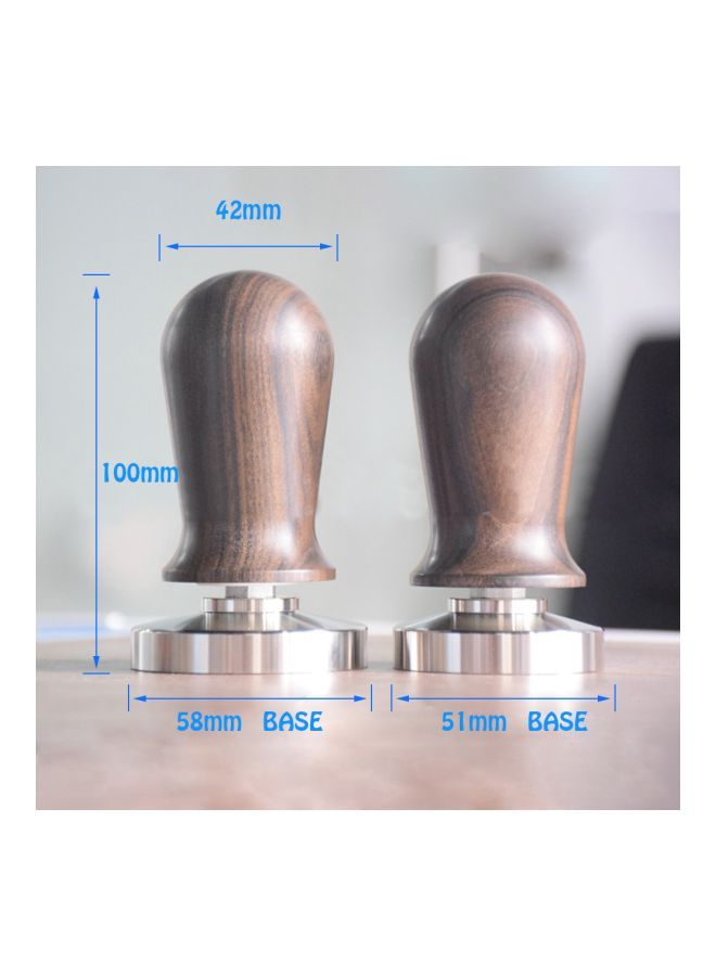 NIBEMINENT Wooden Coffee Tamper Brown/Silver 100x42x53centimeter - Image 2
